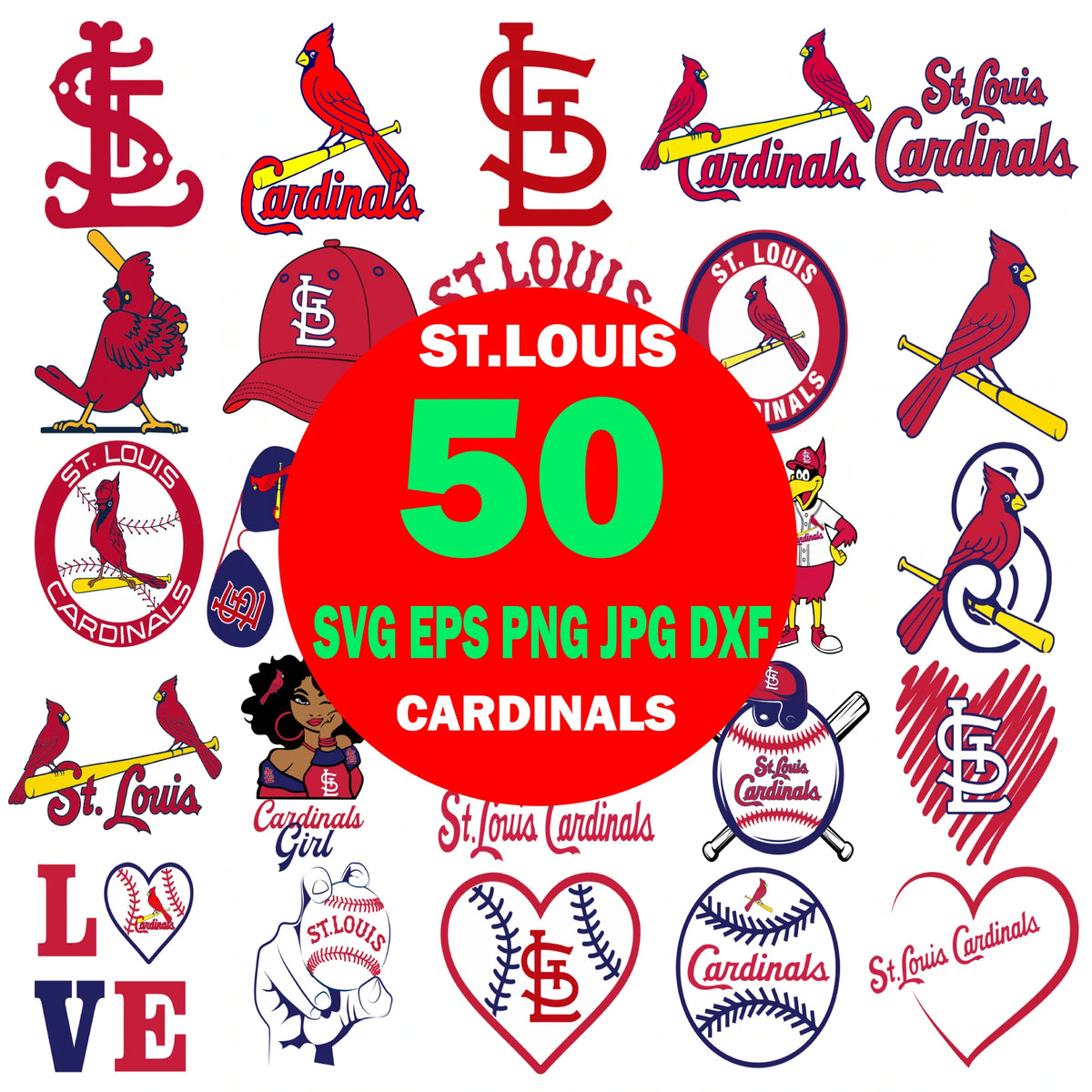 St. Louis Cardinals Bundle SVG, St. Louis Cardinals SVG, MLB SVG PNG DXF  EPS Digital File