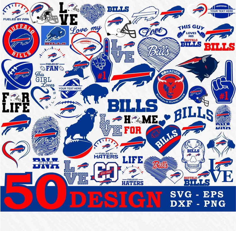 Buffalo Bills 50 Designs SVG