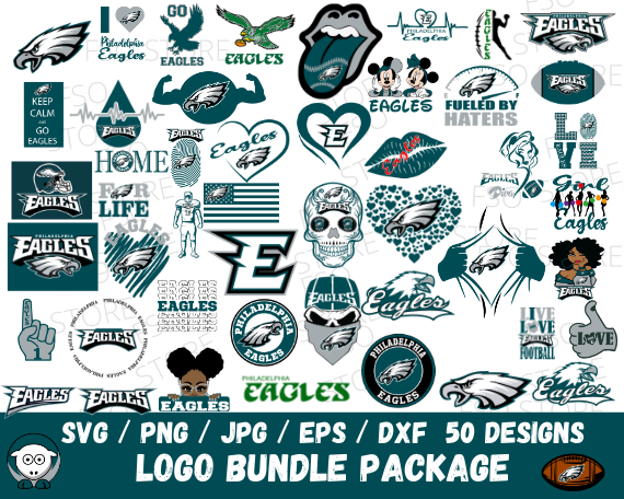 Philadelphia Eagles 50 SVG Bundle Package Designs – Family Supply Digitals