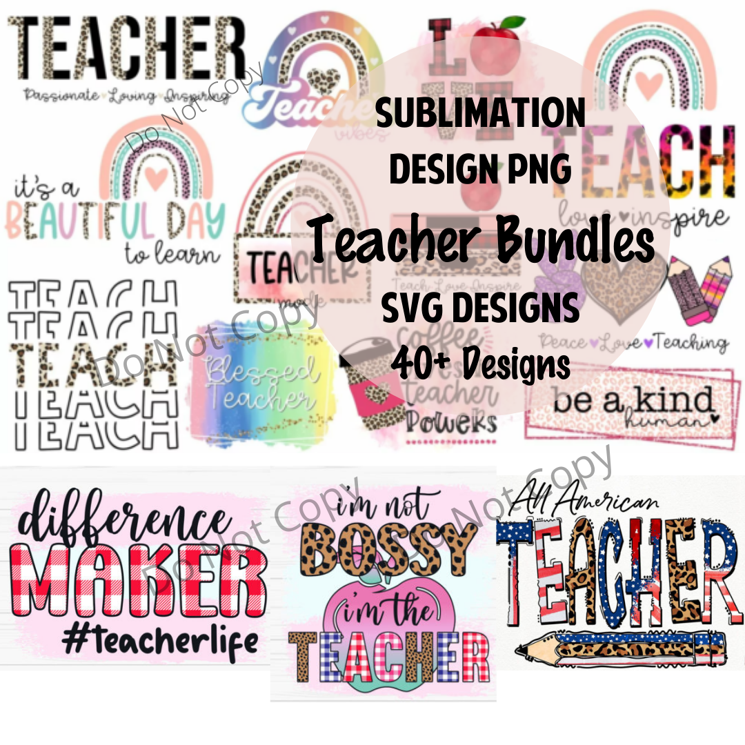 Teacher Sublimation Bundle SVG PNG – Family Supply Digitals